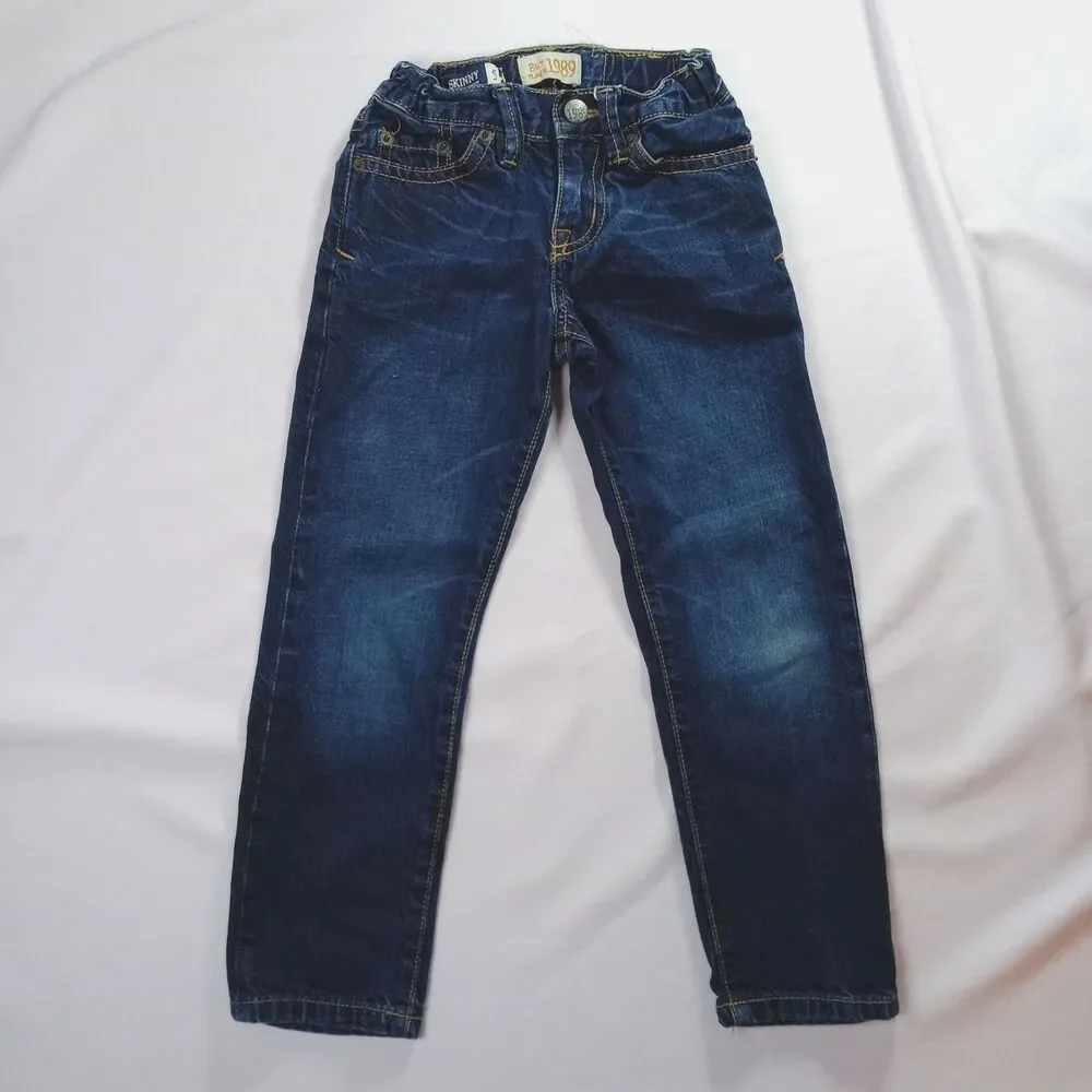 The Children's Place Skinny Jeans Adjstble Waist Denim Pants Cotton Dark Boys 5